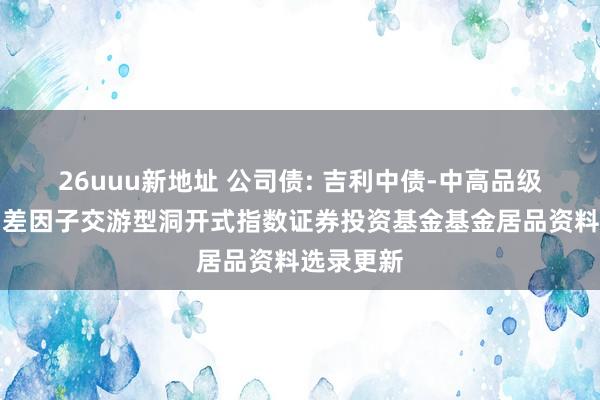 26uuu新地址 公司债: 吉利中债-中高品级公司债利差因子交游型洞开式指数证券投资基金基金居品资料选录更新