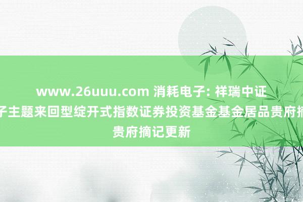 www.26uuu.com 消耗电子: 祥瑞中证消耗电子主题来回型绽开式指数证券投资基金基金居品贵府摘记更新