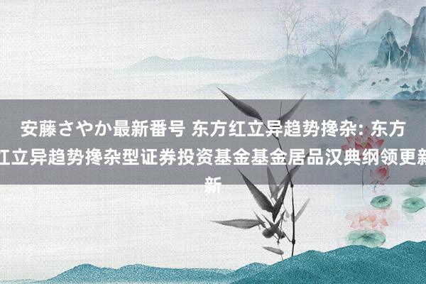 安藤さやか最新番号 东方红立异趋势搀杂: 东方红立异趋势搀杂型证券投资基金基金居品汉典纲领更新