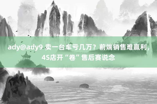 ady@ady9 卖一台车亏几万？前端销售难赢利，4S店开“卷”售后赛说念