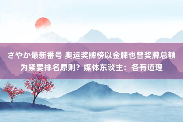 さやか最新番号 奥运奖牌榜以金牌也曾奖牌总额为紧要排名原则？媒体东谈主：各有道理