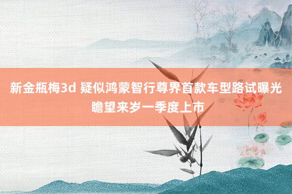 新金瓶梅3d 疑似鸿蒙智行尊界首款车型路试曝光 瞻望来岁一季度上市