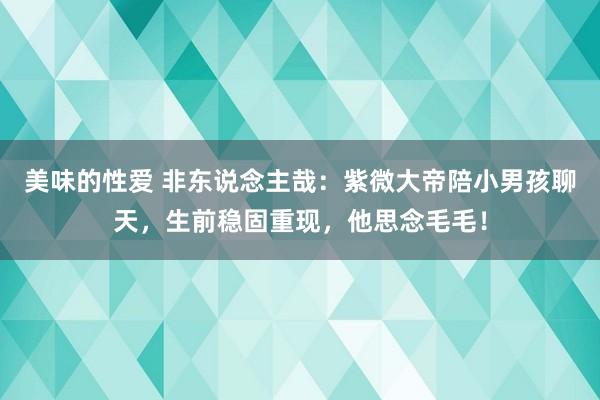 美味的性爱 非东说念主哉：紫微大帝陪小男孩聊天，生前稳固重现，他思念毛毛！