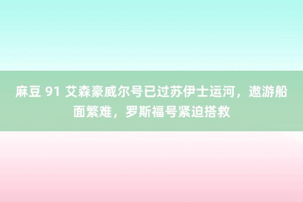 麻豆 91 艾森豪威尔号已过苏伊士运河，遨游船面繁难，罗斯福号紧迫搭救