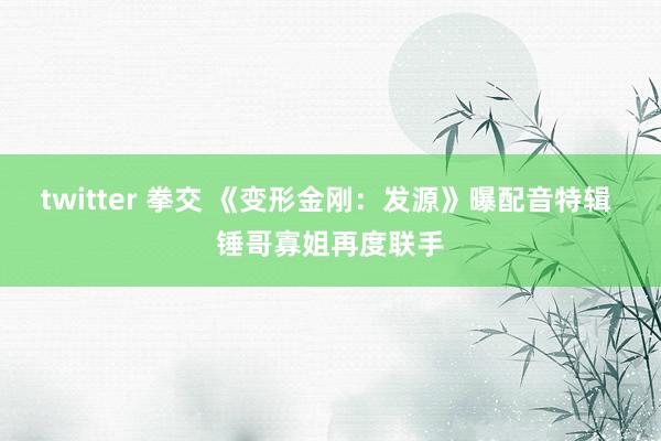 twitter 拳交 《变形金刚：发源》曝配音特辑 锤哥寡姐再度联手